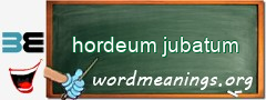 WordMeaning blackboard for hordeum jubatum